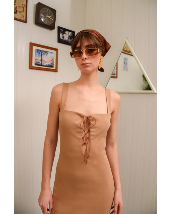 Arpyes Saltfish Maxi Camel Φόρεμα