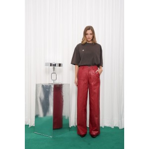 Arpyes Purpose Faux Leather Red Παντελόνι Arpyes Purpose Faux Leather Red Παντελόνι