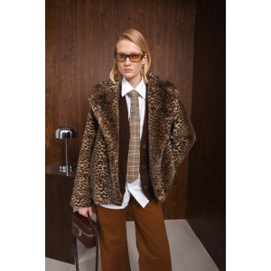 Arpyes It’s Complicated Faux Fur Leopard Τζάκετ
