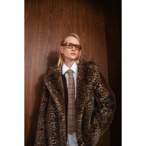 Arpyes It’s Complicated Faux Fur Leopard Τζάκετ