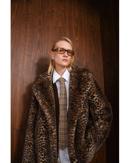 Arpyes It’s Complicated Faux Fur Leopard Τζάκετ