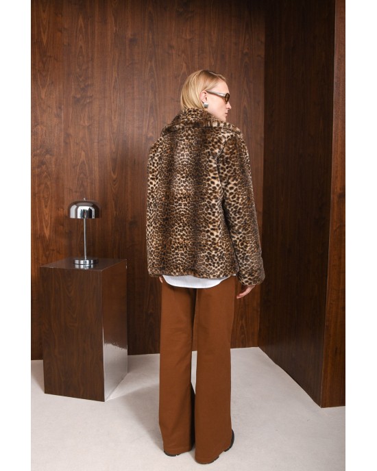 Arpyes It’s Complicated Faux Fur Leopard Τζάκετ