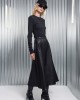 Arpyes Ink Faux Leather Black Midi Φούστα