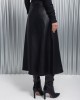 Arpyes Ink Faux Leather Black Midi Φούστα