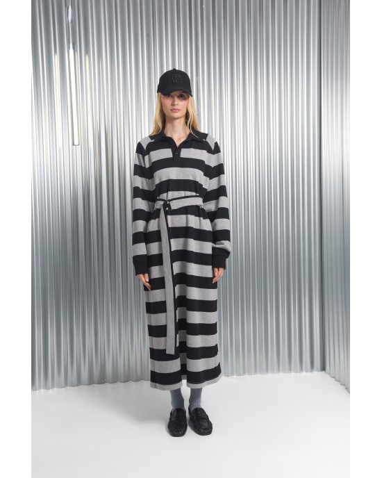 Arpyes Yamata Grey/Black Long Φόρεμα