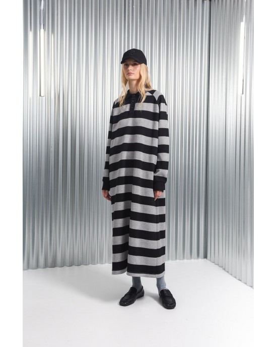 Arpyes Yamata Grey/Black Long Φόρεμα