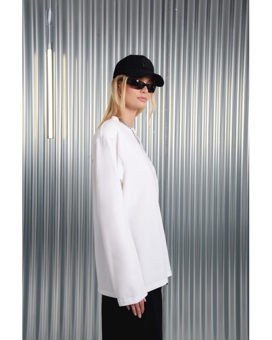 Arpyes Yoru White Long-Sleeve Μπλούζα