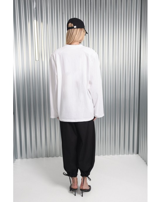 Arpyes Yoru White Long-Sleeve Μπλούζα