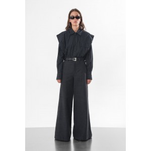 Arpyes Otzi Black Wide-Leg Denim Παντελόνι