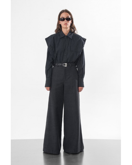 Arpyes Otzi Black Wide-Leg Denim Παντελόνι