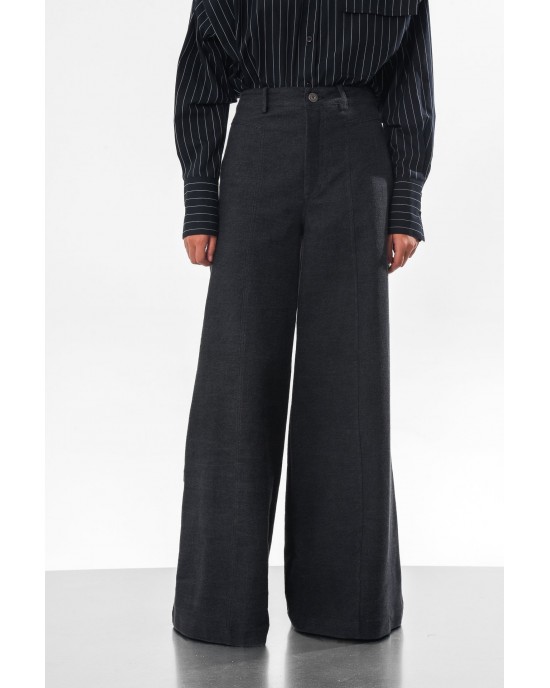 Arpyes Otzi Black Wide-Leg Denim Παντελόνι
