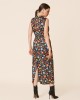 Avant Garde Jeweled Print Black Midi Φόρεμα