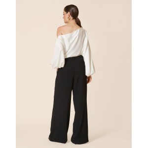 Avant Garde Wide Leg With Rhinestones Παντελόνι Black/Black