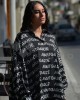 Avant Garde Logo Black Relaxed Oversized Πουκάμισο