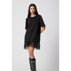 Avant Garde Jersey Mini Black With Lingerie Details Φόρεμα Avant Garde Jersey Mini Black With Lingerie Details Φόρεμα