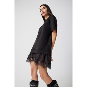 Avant Garde Jersey Mini Black With Lingerie Details Φόρεμα