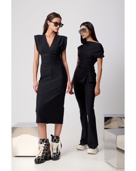 Avant Garde Sleeveless Midi Black Φόρεμα Avant Garde Sleeveless Midi Black Φόρεμα