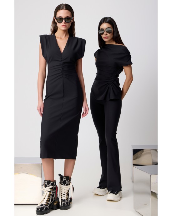 Avant Garde Sleeveless Midi Black Φόρεμα Avant Garde Sleeveless Midi Black Φόρεμα