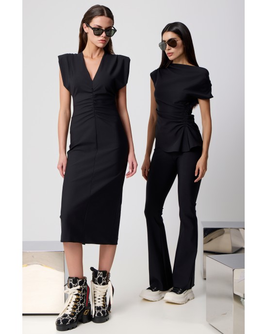 Avant Garde Sleeveless Midi Black Φόρεμα Avant Garde Sleeveless Midi Black Φόρεμα
