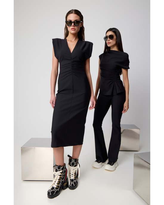 Avant Garde Sleeveless Midi Black Φόρεμα Avant Garde Sleeveless Midi Black Φόρεμα
