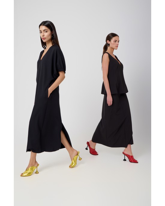 Avant Garde Midi Oversized Black Φόρεμα Avant Garde Midi Oversized Black Φόρεμα