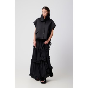 Avant Garde Ruffled Black Maxi Φούστα Avant Garde Ruffled Black Maxi Φούστα