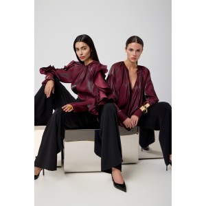 Avant Garde Velvet Effect Burgundy Μπλούζα Avant Garde Velvet Effect Burgundy Μπλούζα