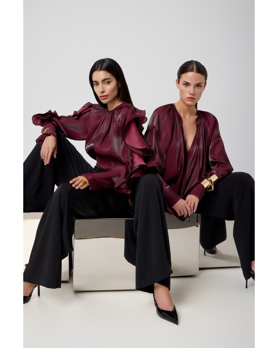 Avant Garde Velvet Effect Burgundy Μπλούζα Avant Garde Velvet Effect Burgundy Μπλούζα