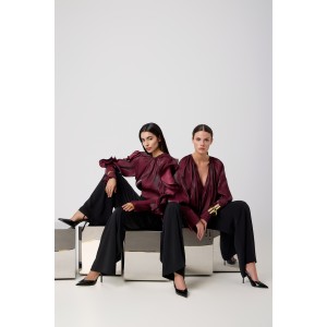 Avant Garde Velvet Effect Burgundy Μπλούζα Avant Garde Velvet Effect Burgundy Μπλούζα