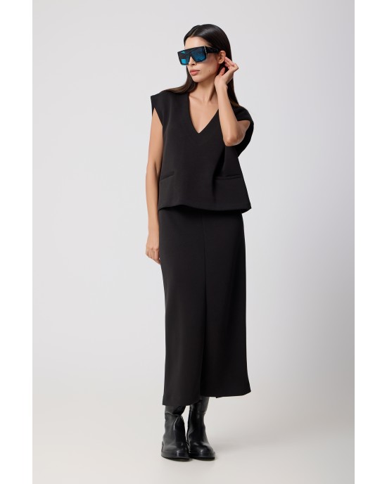 Avant Garde Heavy Weight Jersey Black Sleeveless Μπλούζα & Φούστα Avant Garde Heavy Weight Jersey Black Sleeveless Μπλούζα & Φούστα