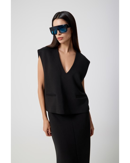 Avant Garde Heavy Weight Jersey Black Sleeveless Μπλούζα & Φούστα Avant Garde Heavy Weight Jersey Black Sleeveless Μπλούζα & Φούστα
