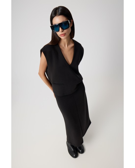 Avant Garde Heavy Weight Jersey Black Sleeveless Μπλούζα & Φούστα Avant Garde Heavy Weight Jersey Black Sleeveless Μπλούζα & Φούστα