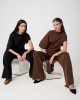 Avant Garde Asymetric Set Dark Brown Μπλούζα & Παντελόνι