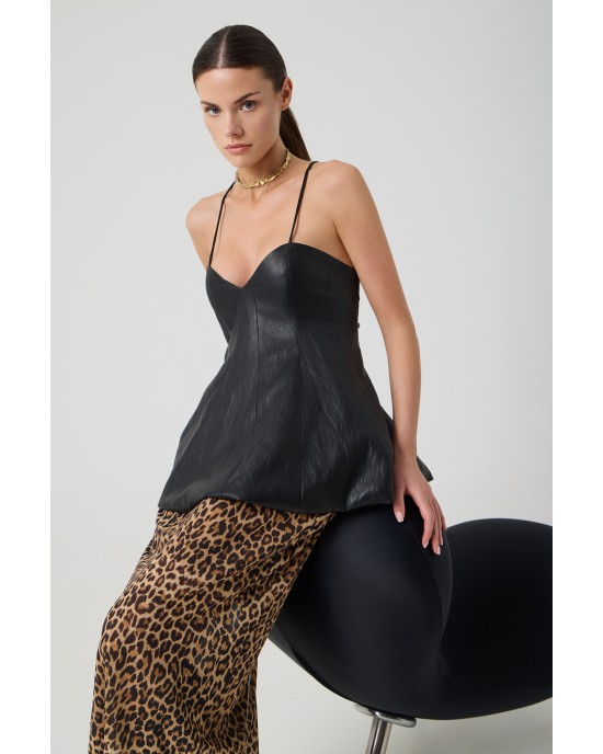 Avant Garde Faux Leather Black Μπλούζα Avant Garde Faux Leather Black Μπλούζα