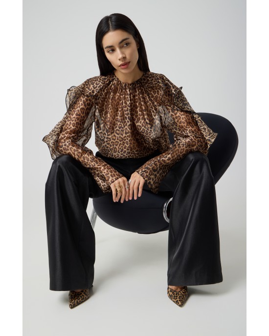 Avant Garde Ruffles Animal Print Μπλούζα Avant Garde Ruffles Animal Print Μπλούζα
