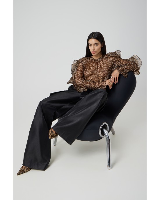 Avant Garde Ruffles Animal Print Μπλούζα Avant Garde Ruffles Animal Print Μπλούζα