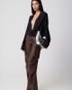 Avant Garde Faux Leather Cargo Dark Brown Παντελόνι Avant Garde Faux Leather Cargo Dark Brown Παντελόνι