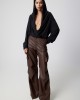 Avant Garde Faux Leather Cargo Dark Brown Παντελόνι Avant Garde Faux Leather Cargo Dark Brown Παντελόνι