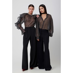 Avant Garde Wide Leg Black Παντελόνι Avant Garde Wide Leg Black Παντελόνι