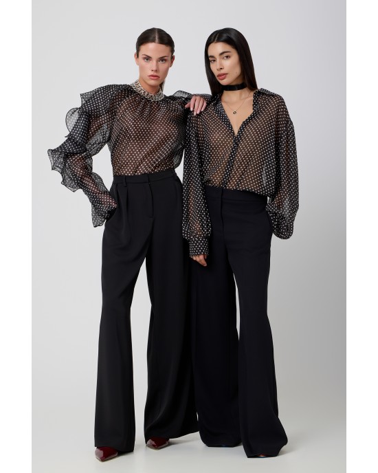 Avant Garde Wide Leg Black Παντελόνι Avant Garde Wide Leg Black Παντελόνι