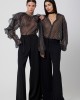 Avant Garde Wide Leg Black Παντελόνι Avant Garde Wide Leg Black Παντελόνι