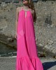 Avant Garde Maxi Φόρεμα Με Ανοιχτή Πλάτη Pink Fluo