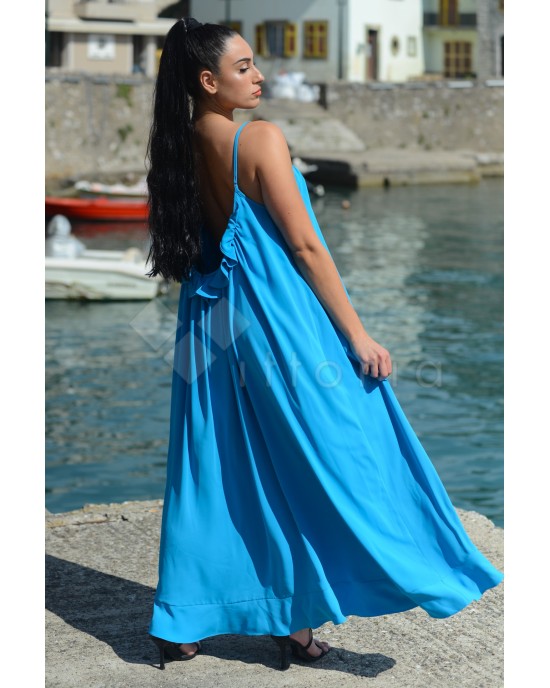 Avant Garde Maxi Φόρεμα Με Ανοιχτή Πλάτη Blue