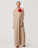 Avant Garde Shimmer Sleeveless Beige Long Φόρεμα