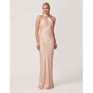 Avant Garde Metamorphic Glory Powder Satin Maxi Φόρεμα