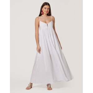 Avant Garde Strass Strap White Long Φόρεμα