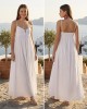 Avant Garde Strass Strap White Long Φόρεμα