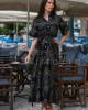 Avant Garde Embroidered Black/Gold Midi Φόρεμα