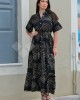 Avant Garde Embroidered Black/Gold Midi Φόρεμα