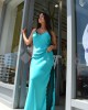 Avant Garde Slip Turquise Maxi Φόρεμα